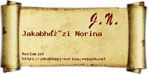 Jakabházi Norina névjegykártya